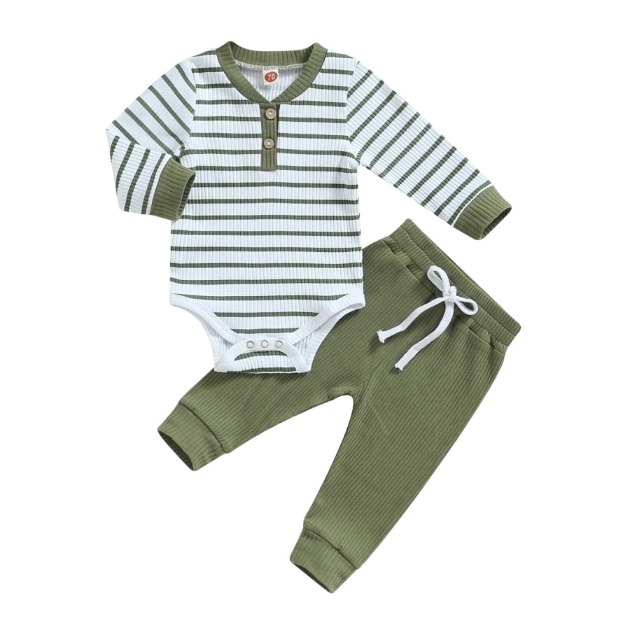 Myles Stripe Trackie Set - Forest - 0-3 Months