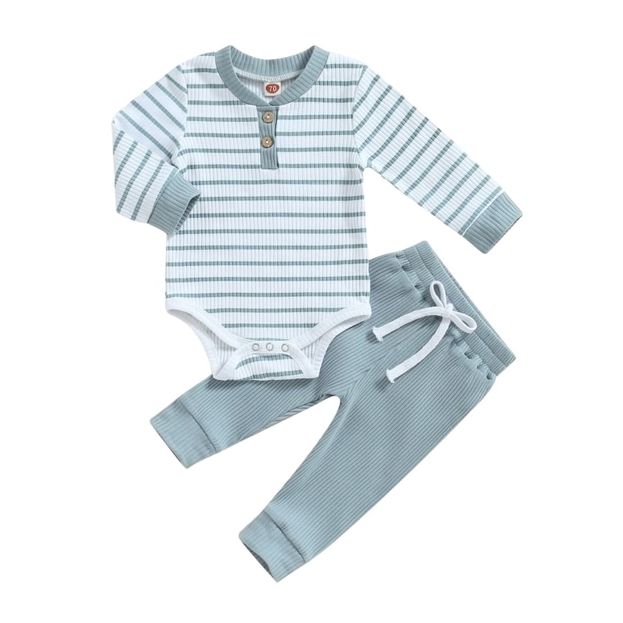 Myles Stripe Trackie Set - Ocean - 0-3 Months