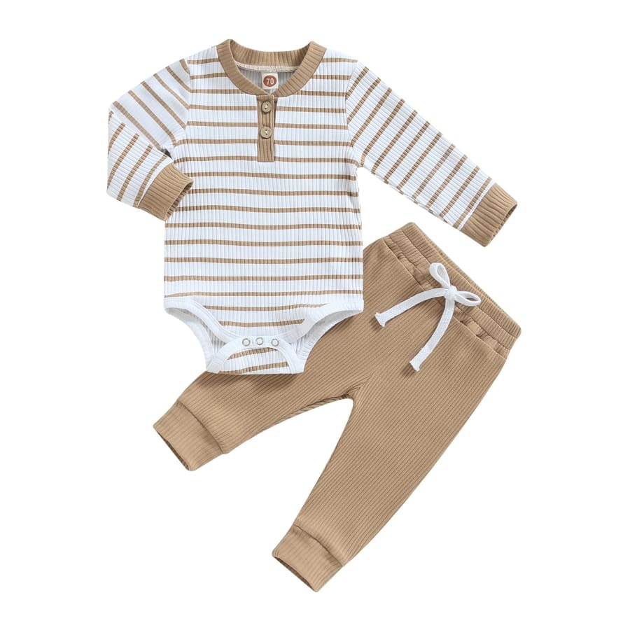 Myles Stripe Trackie Set - Sand - 0-3 Months