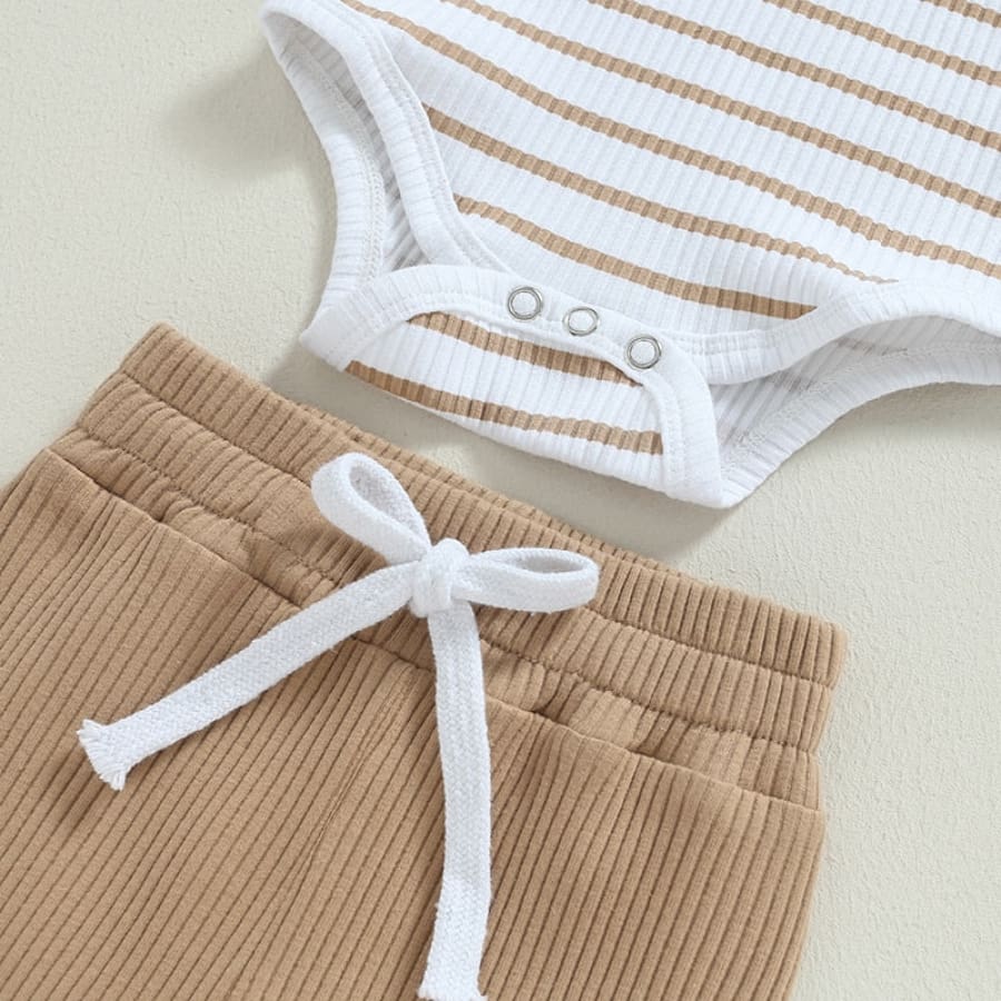 Myles Stripe Trackie Set - Sand