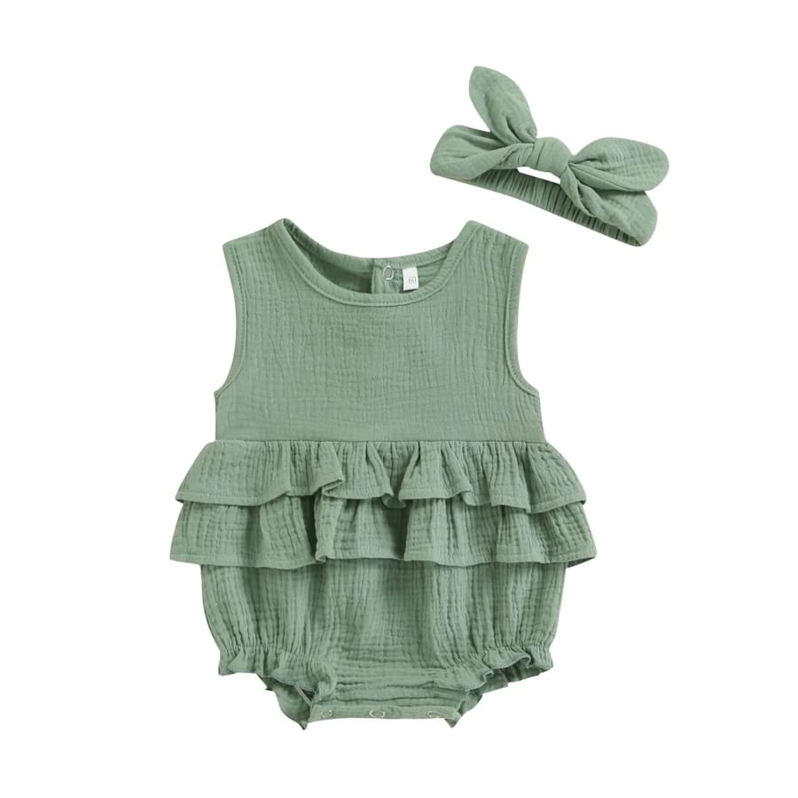 Nellie Bubble Romper - Moss - 0-3 Months