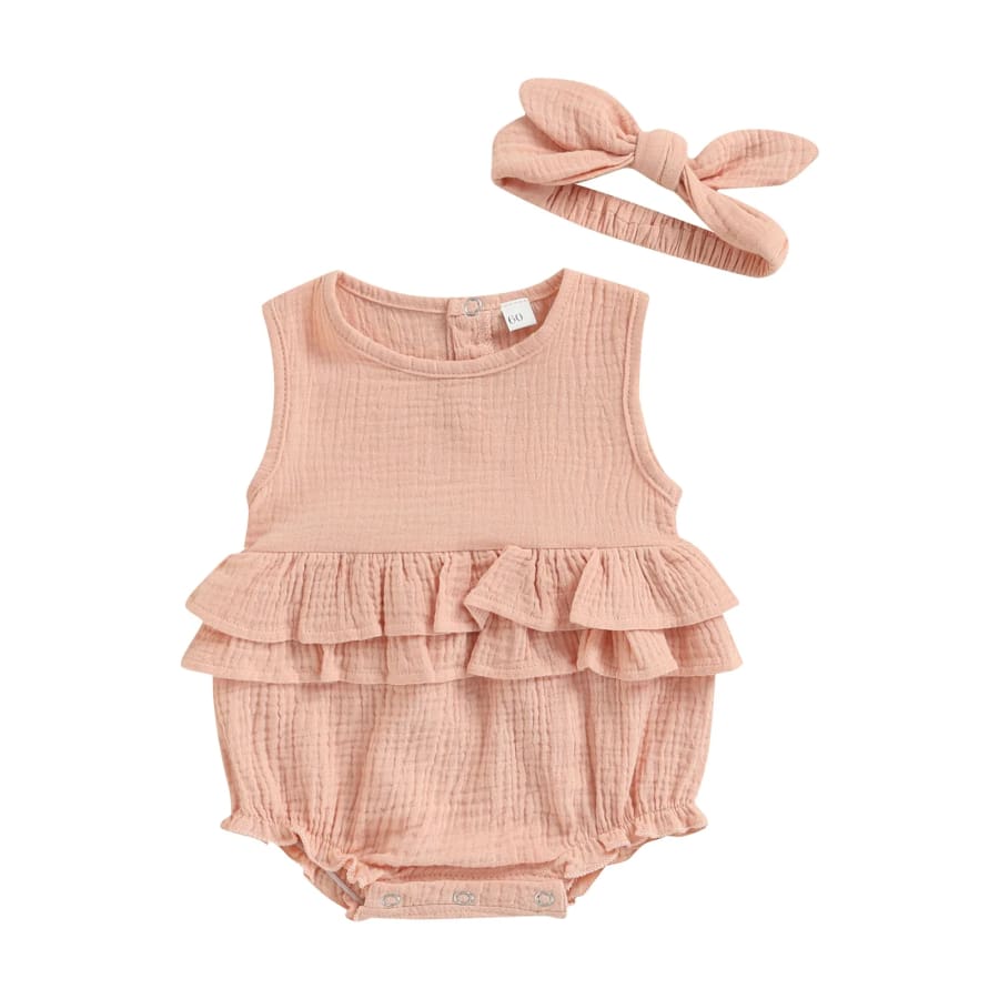 Nellie Bubble Romper - Peachy - 0-3 Months