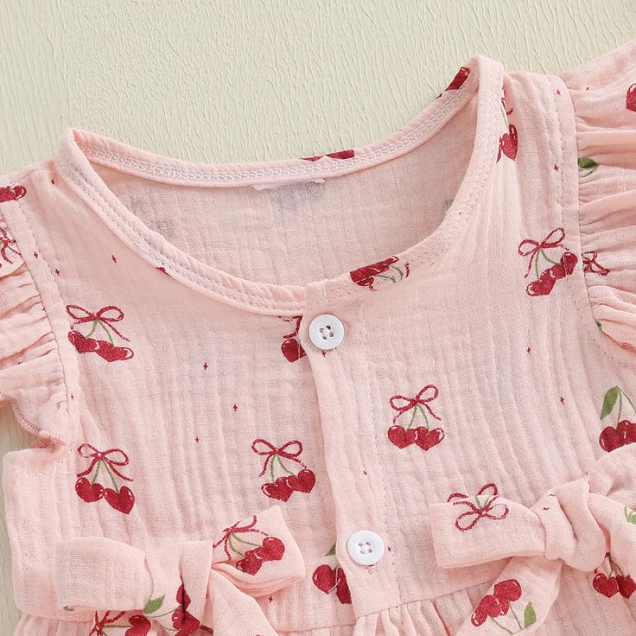 Nellie Cherrie Print Jumpsuit - Pink