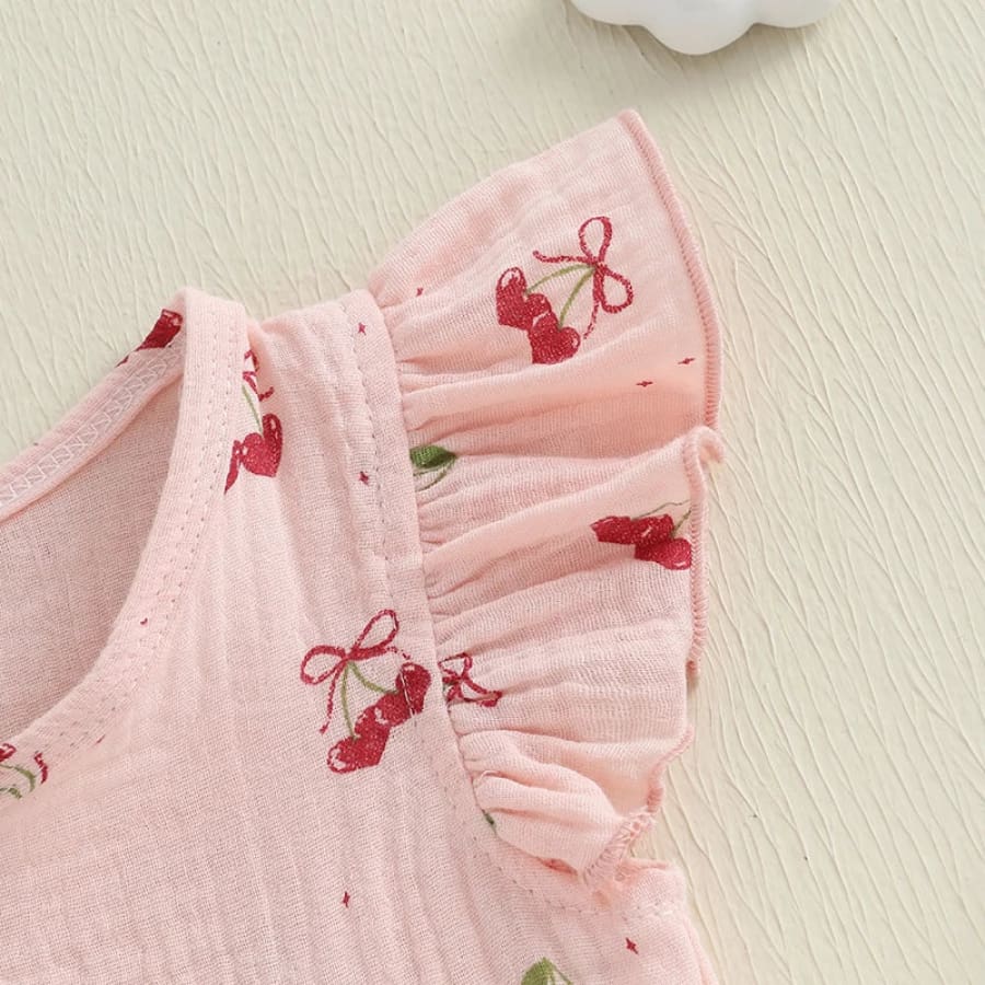 Nellie Cherrie Print Jumpsuit - Pink