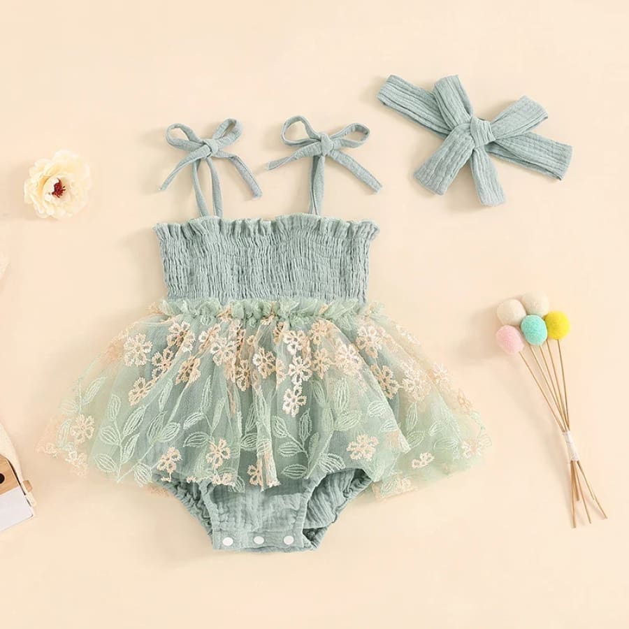 Nellie Floral Tutu Romper - Pink