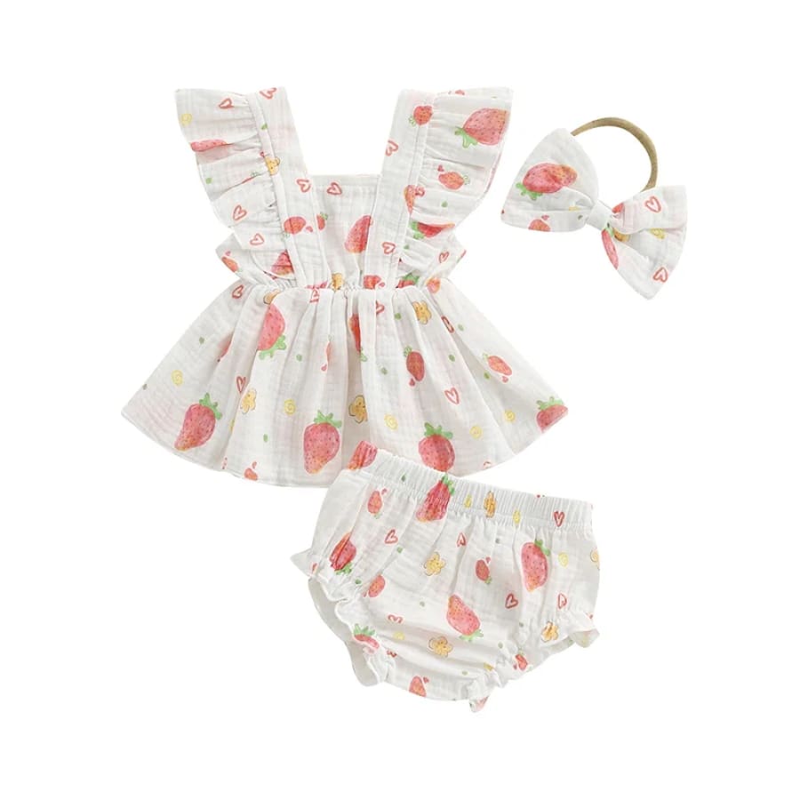 Nessa Babydoll Summer Set - Berries - 0-3 Months