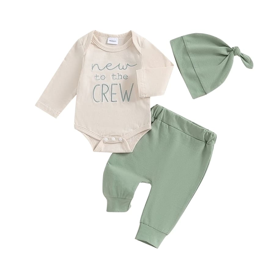 New to the Crew Beanie Set - Green - Newborn