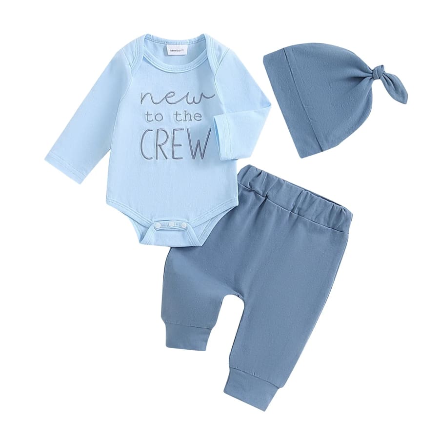 New to the Crew Beanie Set - Sky - Newborn