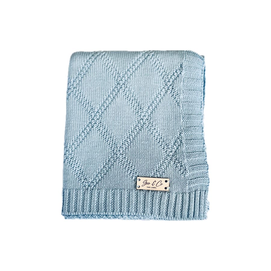 Nia Knit Blanket - Baby Blue