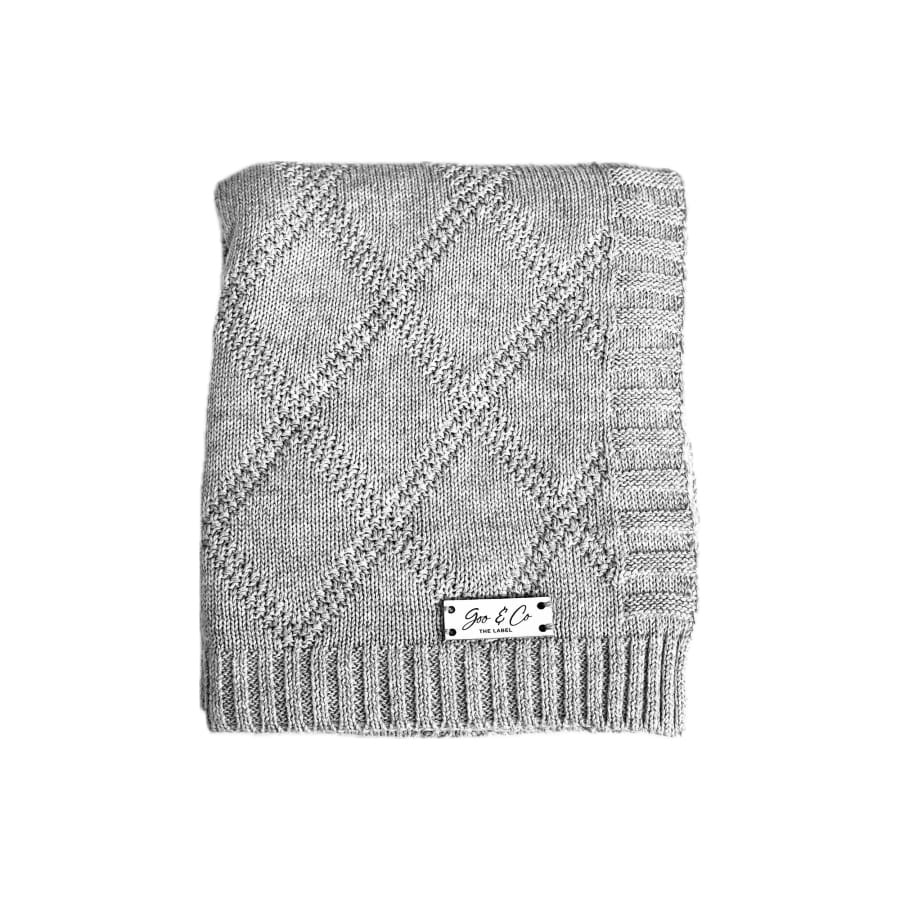 Nia Knit Blanket - Baby Grey