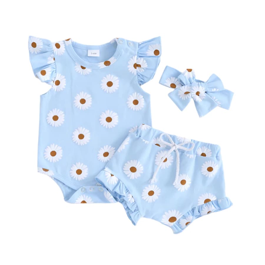 Nigella Daisy Shortie Set - Blue - 0-3 Months