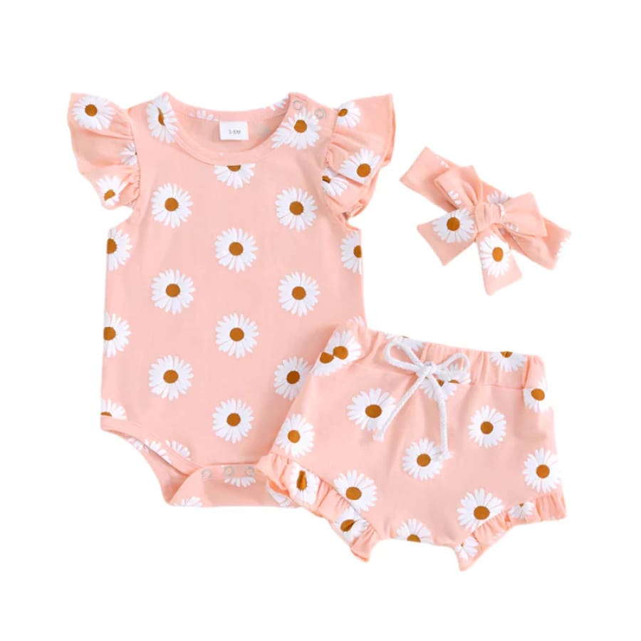Nigella Daisy Shortie Set - Peachy Pink