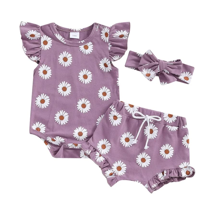 Nigella Daisy Shortie Set - PURPLE / 12-18 Months