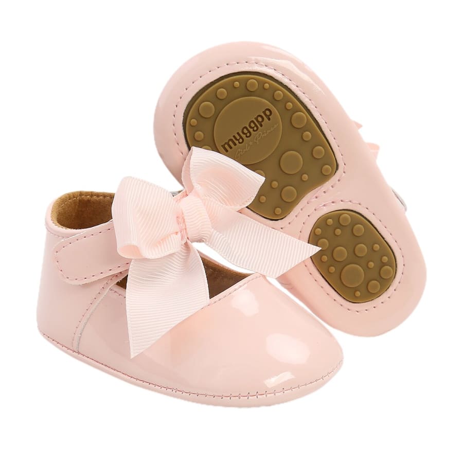 Nikki Soft Sole Princess Bow Shoes - Black - 0-6 Months