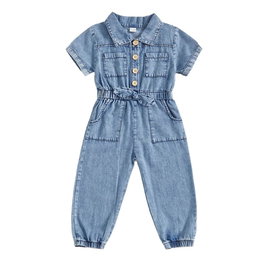 Noel Long Pant Denim Jumpsuit - 12-18 Months