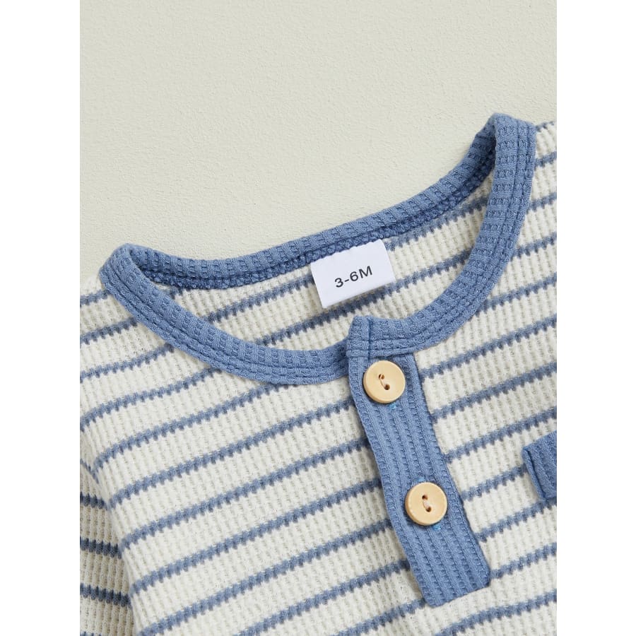 Oliver Striped Pocket Bodysuit Seafoam