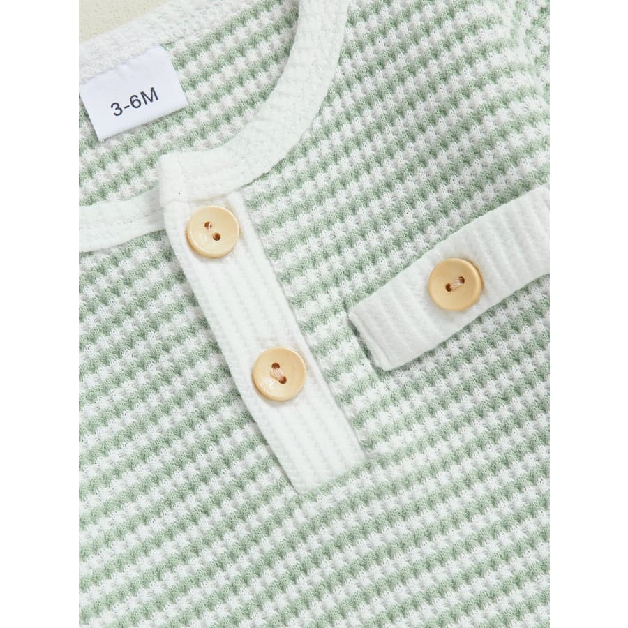 Oliver Striped Pocket Bodysuit Seafoam