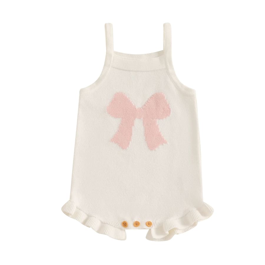 Pamela Bow Knit Romper - 0-3 Months