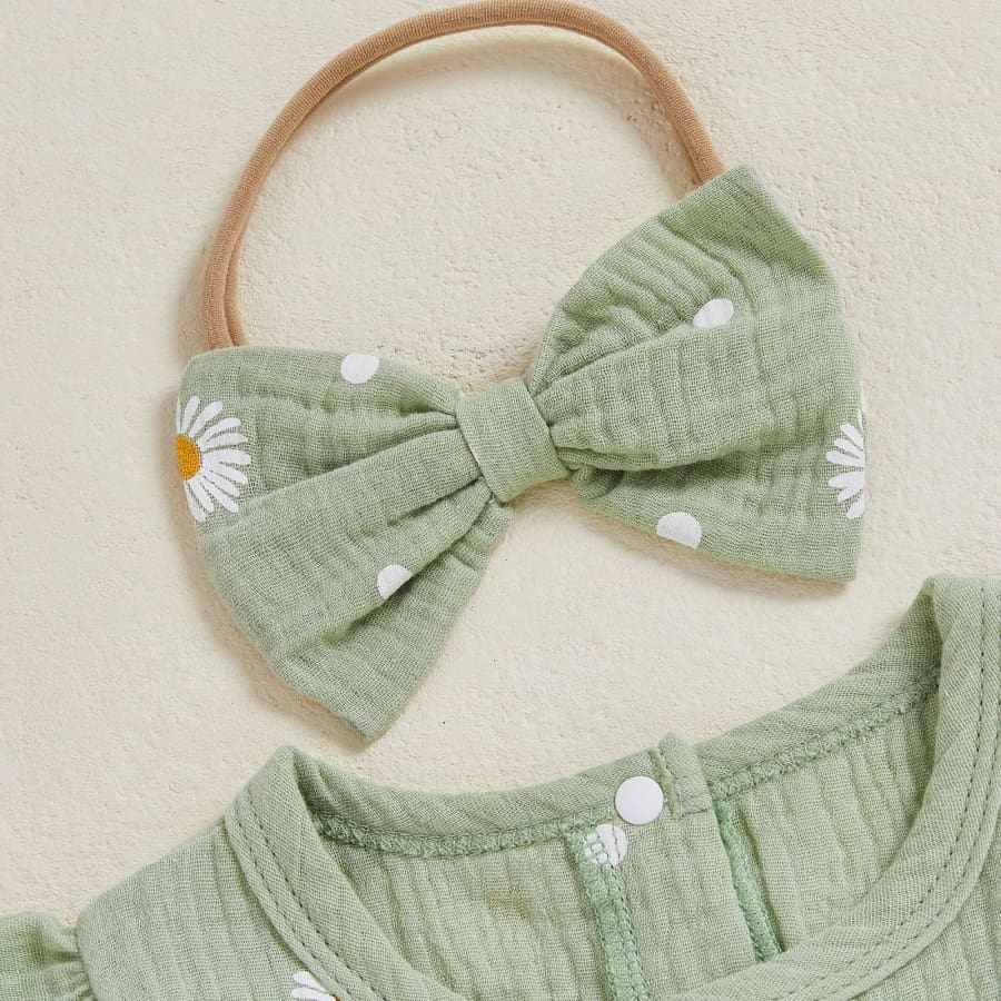 Pearl Long Sleeve Flutter Romper - Natural