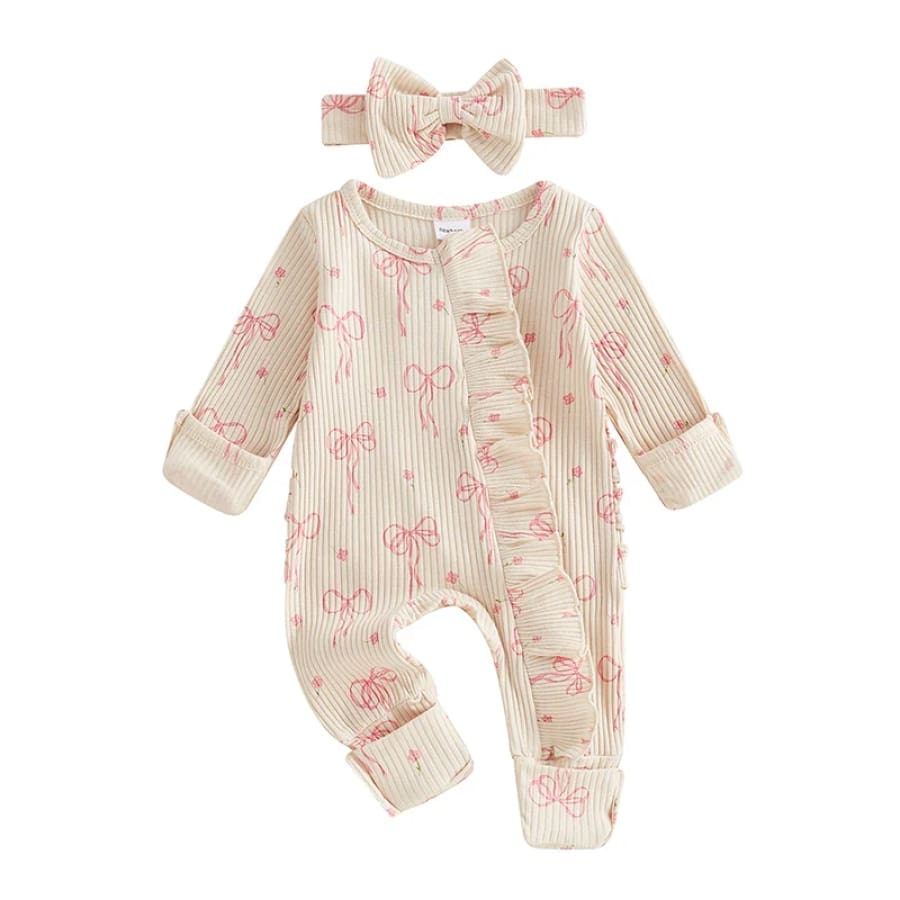 Penny Bows Jumpsuit - Natural - Newborn