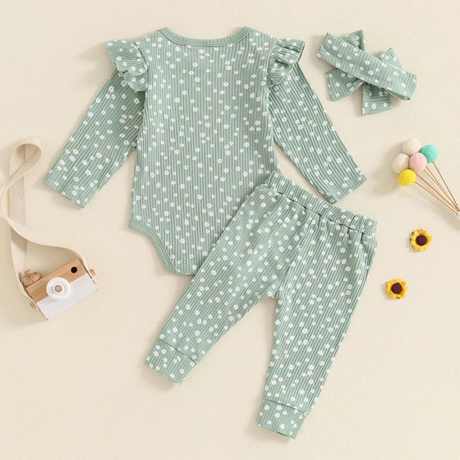 Petunia Floral Trackie Set - Sage