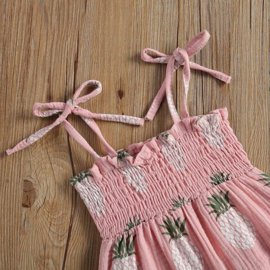 Pink Pineapple Shoe String Strap Romper - 18-24 Months - Rompers Rompers
