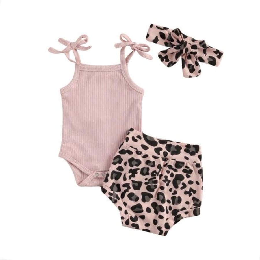 Piper Leopard Print Bloomer Set - Pink / 0-6 Months - Sets sets