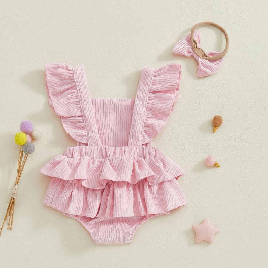 Polly Flutter Romper - Natural