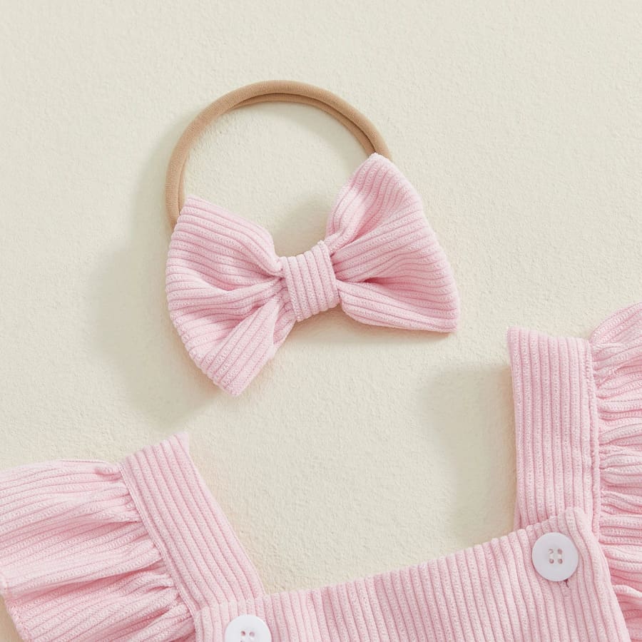 Polly Flutter Romper - Pink