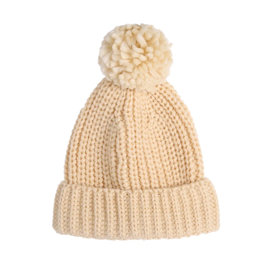 Pom Pom Beanie - Cream