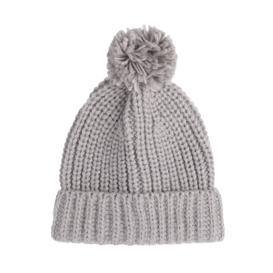 Pom Pom Beanie - Grey