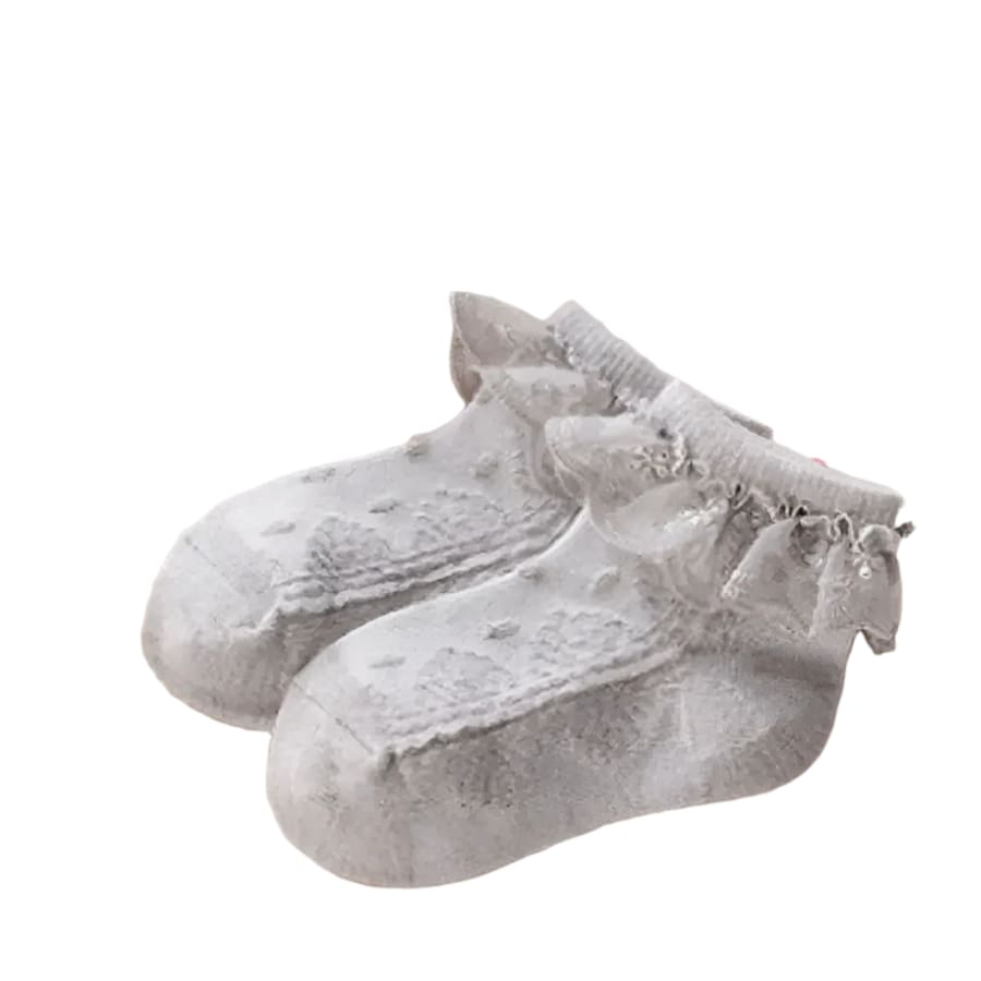 Posey Lace Ankle Socks - Grey - Small