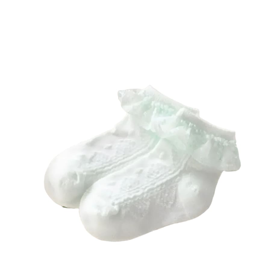 Posey Lace Ankle Socks - Mint - Small