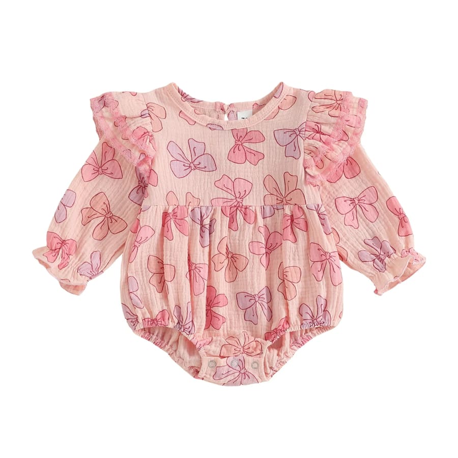 Pretty Bows Flutter Romper - 0-3 Months