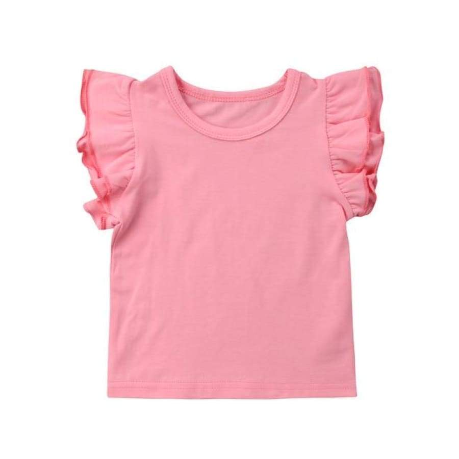 Prue Flutter Sleeve TShirt - Pink / 0-6 Months - tshirt flutter ruffle tshirt