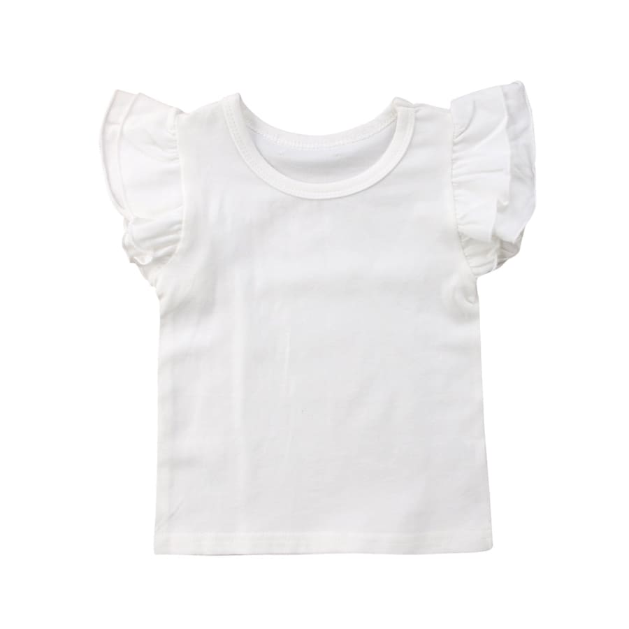 Prue Flutter Sleeve T’Shirt - Snow - 12-18 Months