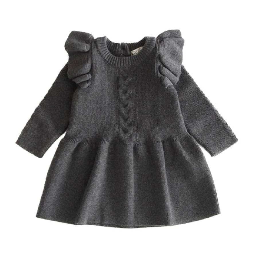 Regan Ruffles Knit Dress - Grey - 12-18 Months