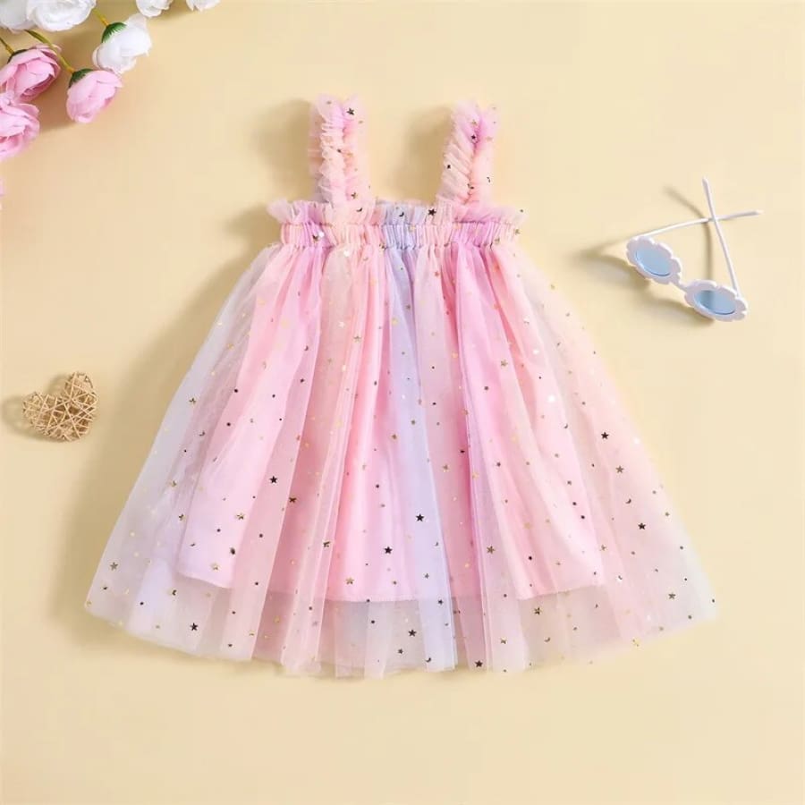 Remi Rainbow Sparkle Dress - Pinks