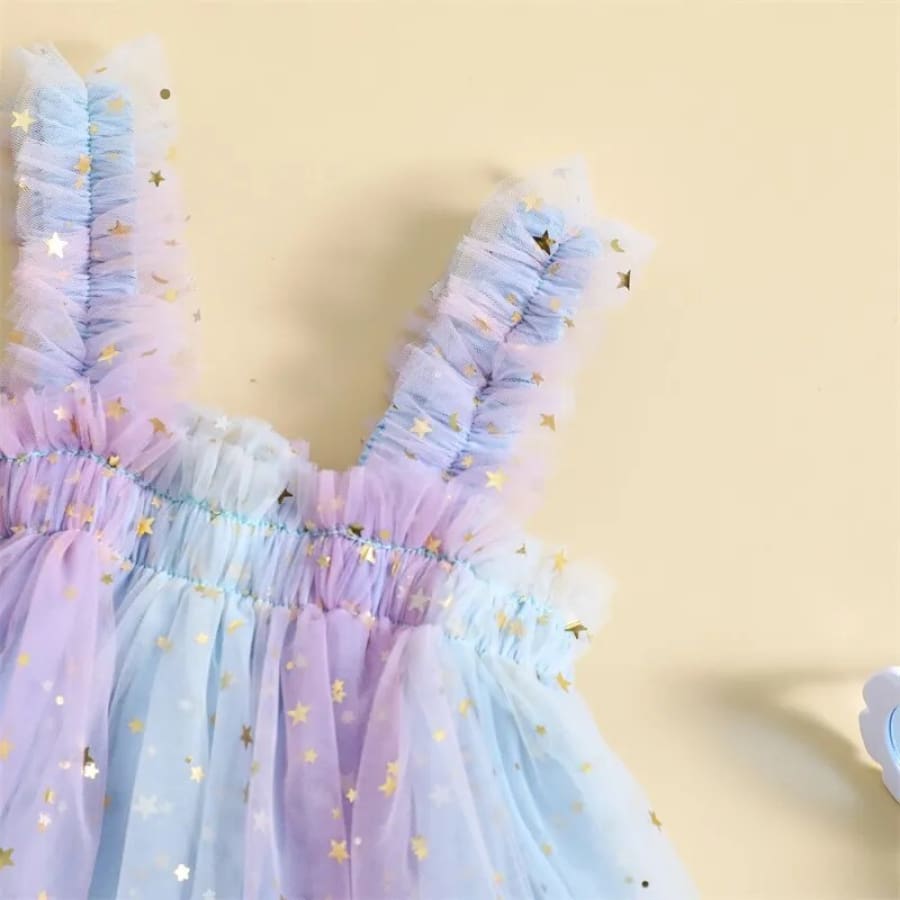 Remi Rainbow Sparkle Dress - Sky