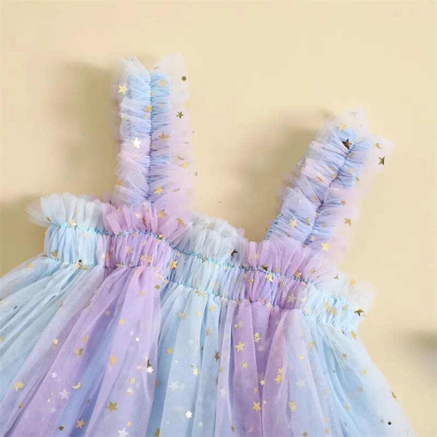 Remi Rainbow Sparkle Dress - Sky