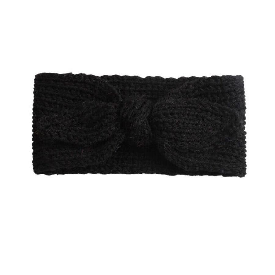 Remy Knit Top Knot Headband - Black