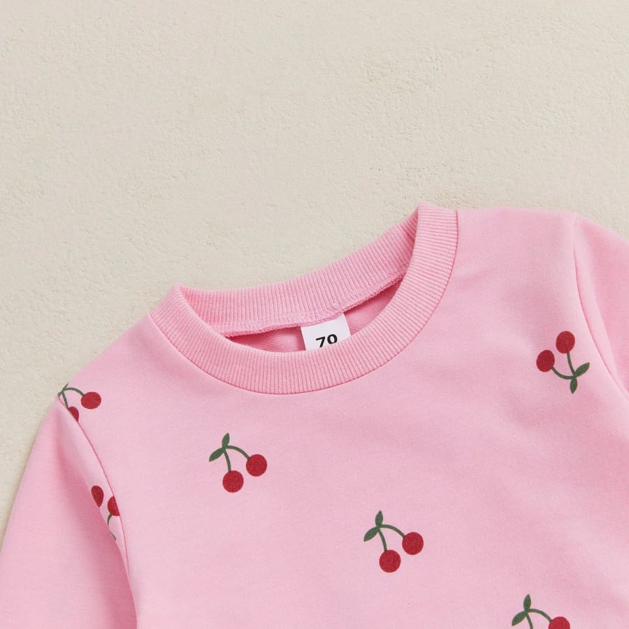 Shania Cherry Print Trackie Set