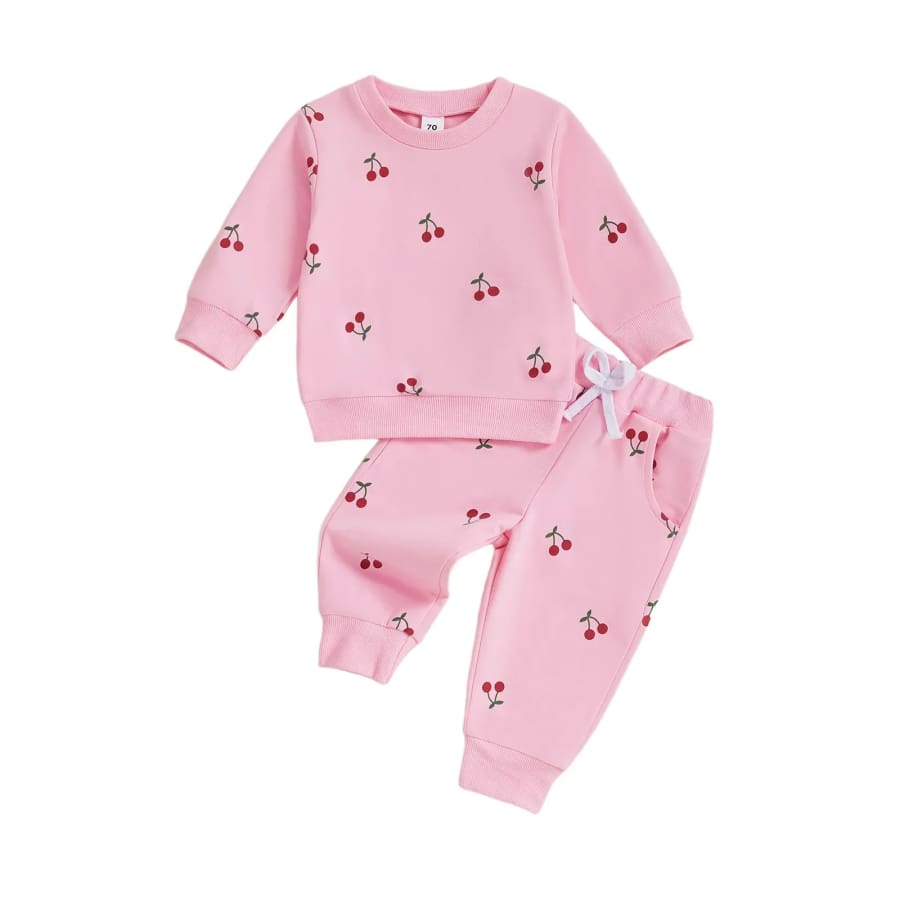 Shania Cherry Print Trackie Set