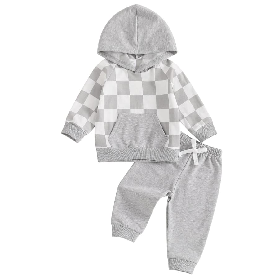 Slayter Check Hoodie Trackie Set - 6-12 Months