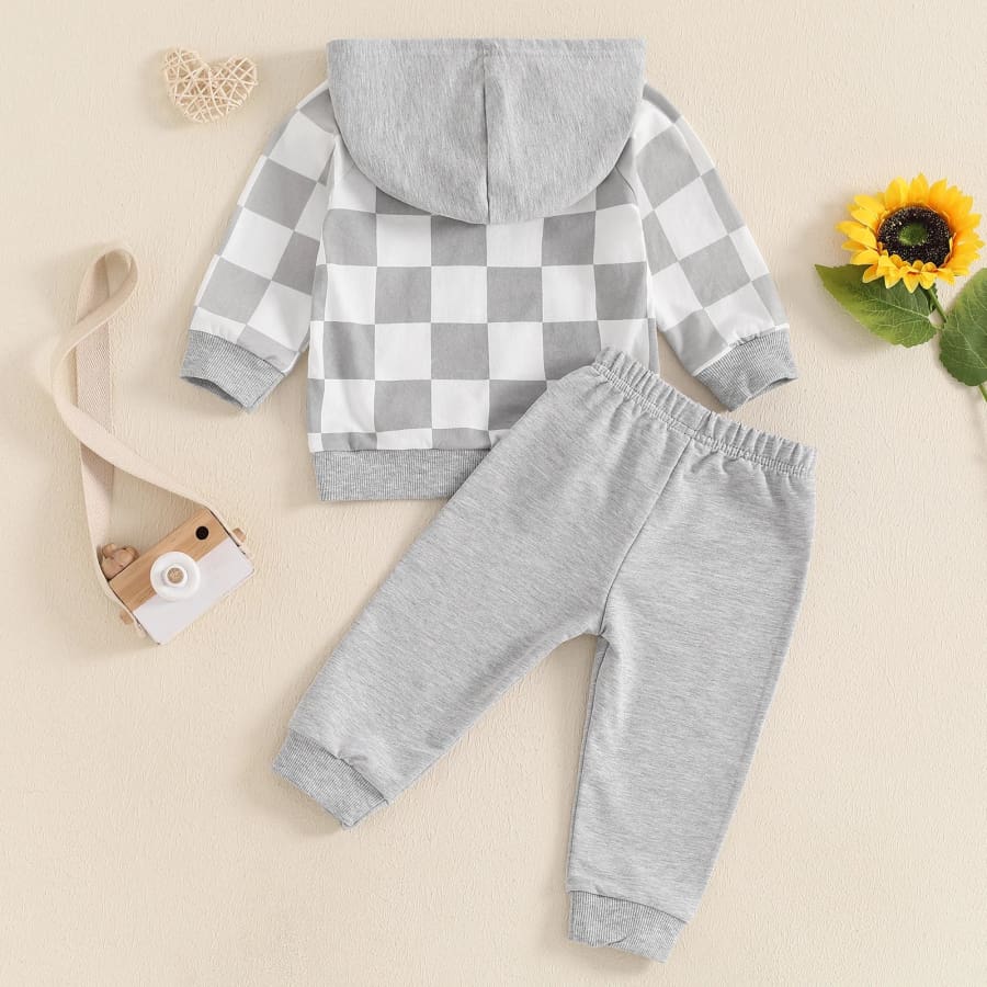 Slayter Check Hoodie Trackie Set - 6-12 Months