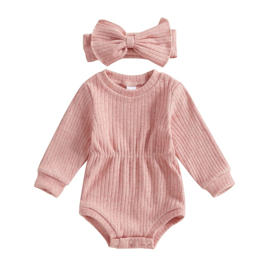 Sophia Waisted Long Sleeve - Blush - 0-3 Months