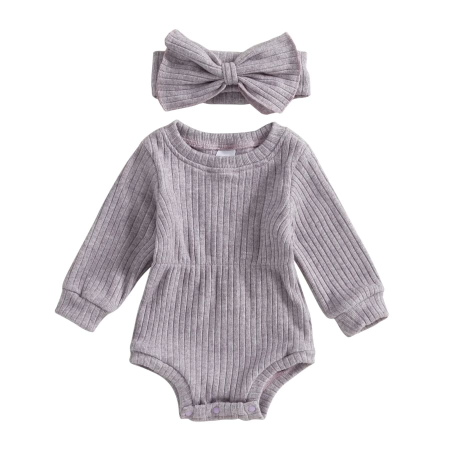 Sophia Waisted Long Sleeve - Mauve - 0-3 Months