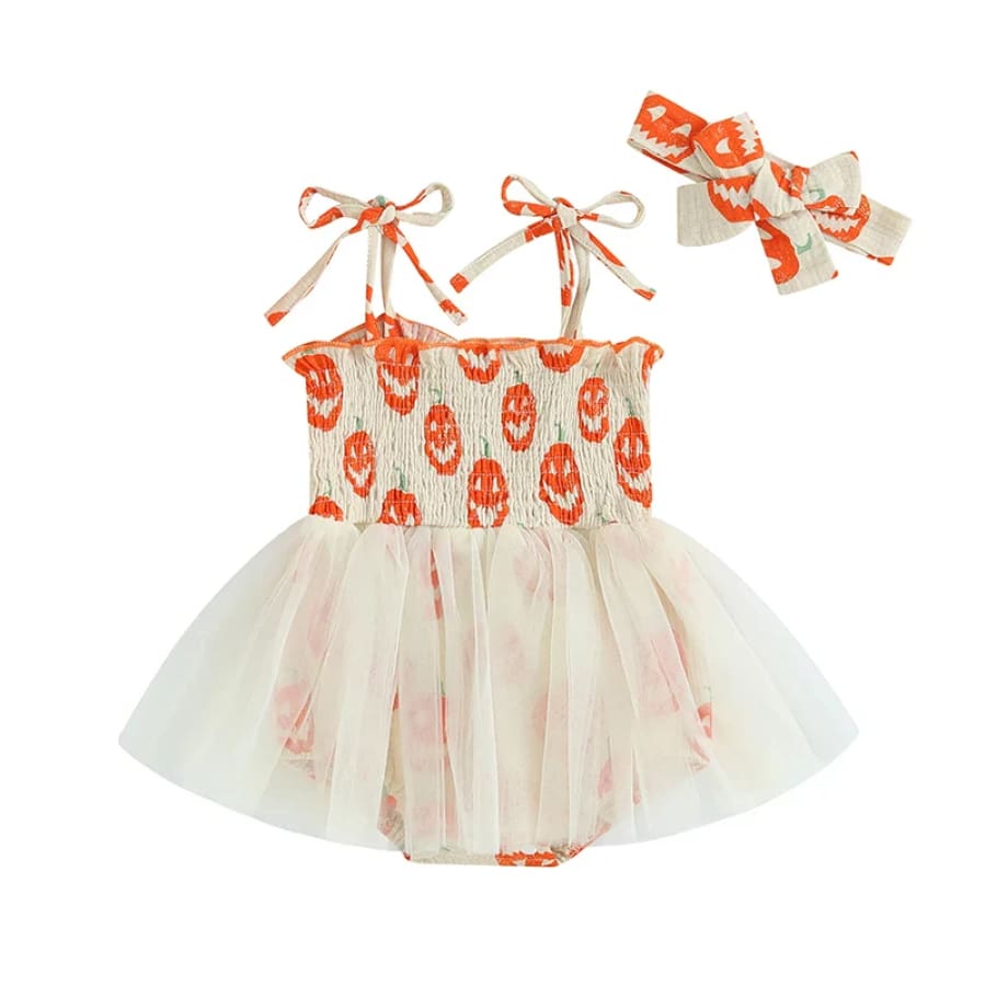 Spooky Pumpkin Tutu Romper 3 Months