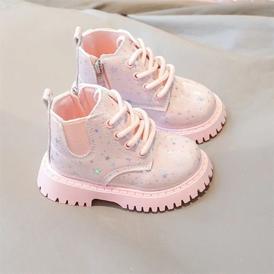 Stella Lace Up Boot - Pink - 21