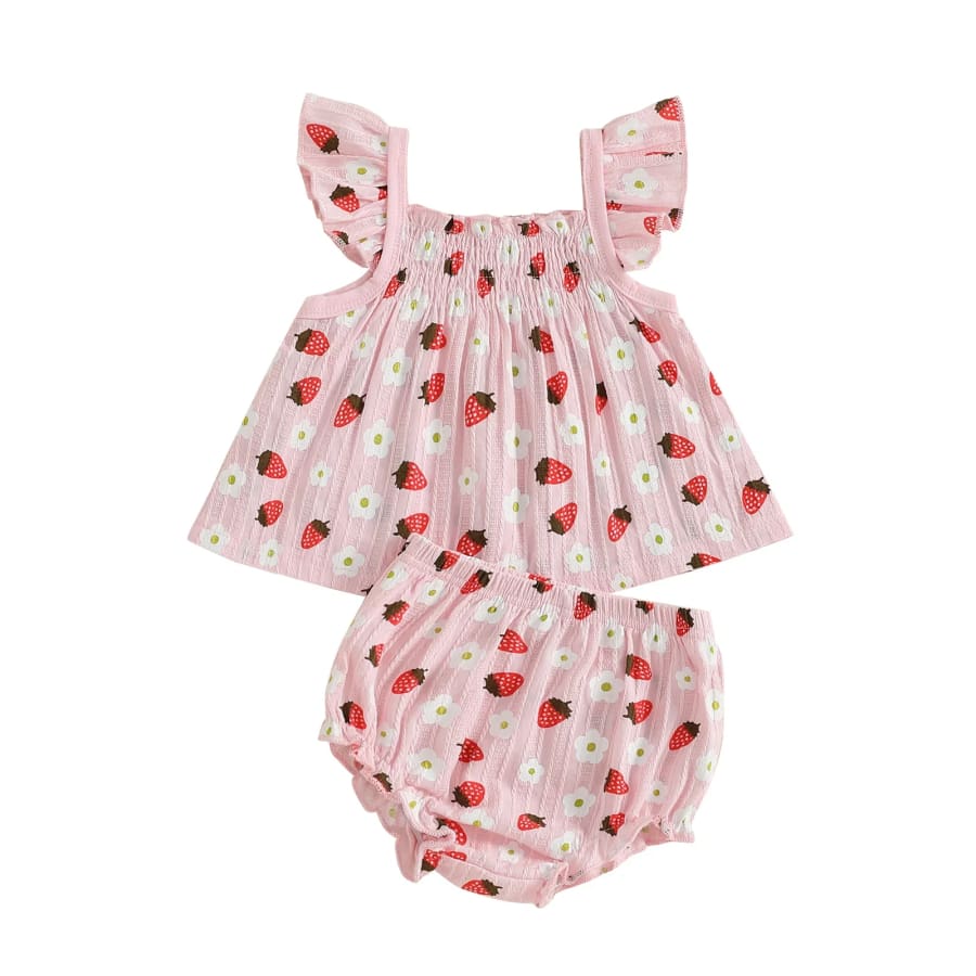Stella Strawberry Babydoll Set - 0-3 Months
